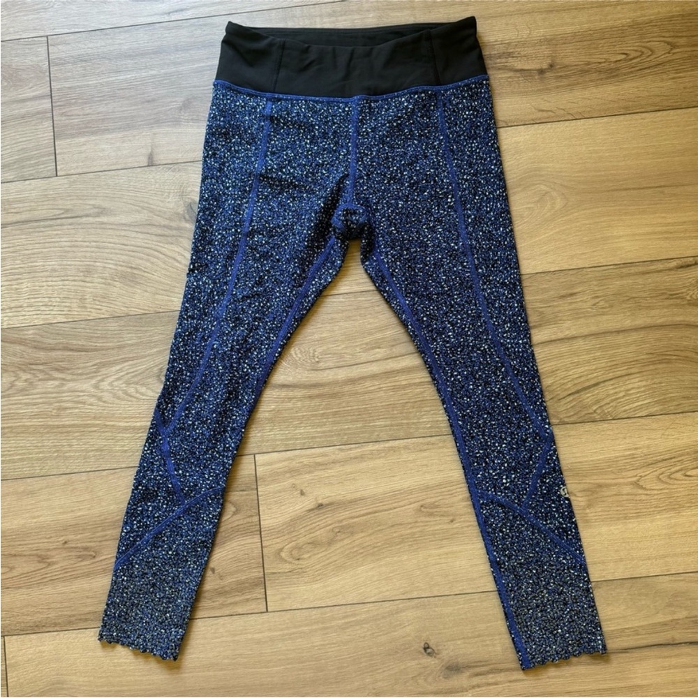 Lululemon Tight Stuff Tight Simply Shadow Wrap Sapphire Blue Black 6 - Picture 2 of 7